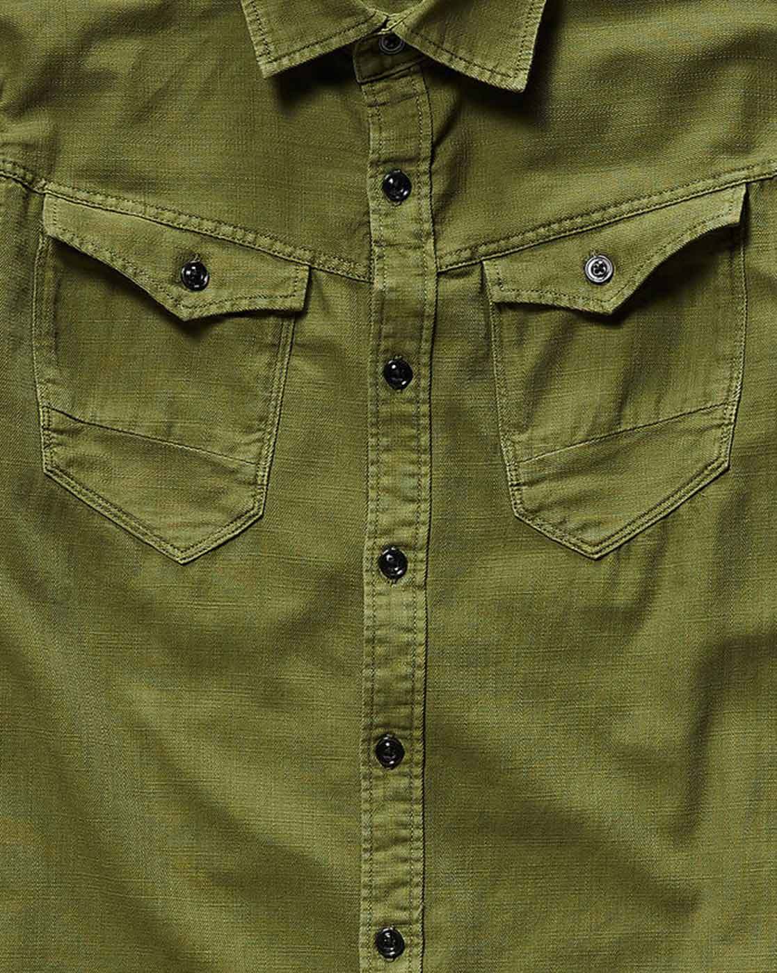 $150 New G-Star Raw 3D Slim Men Long Sleeve button down Shirt Denim Green L  XL