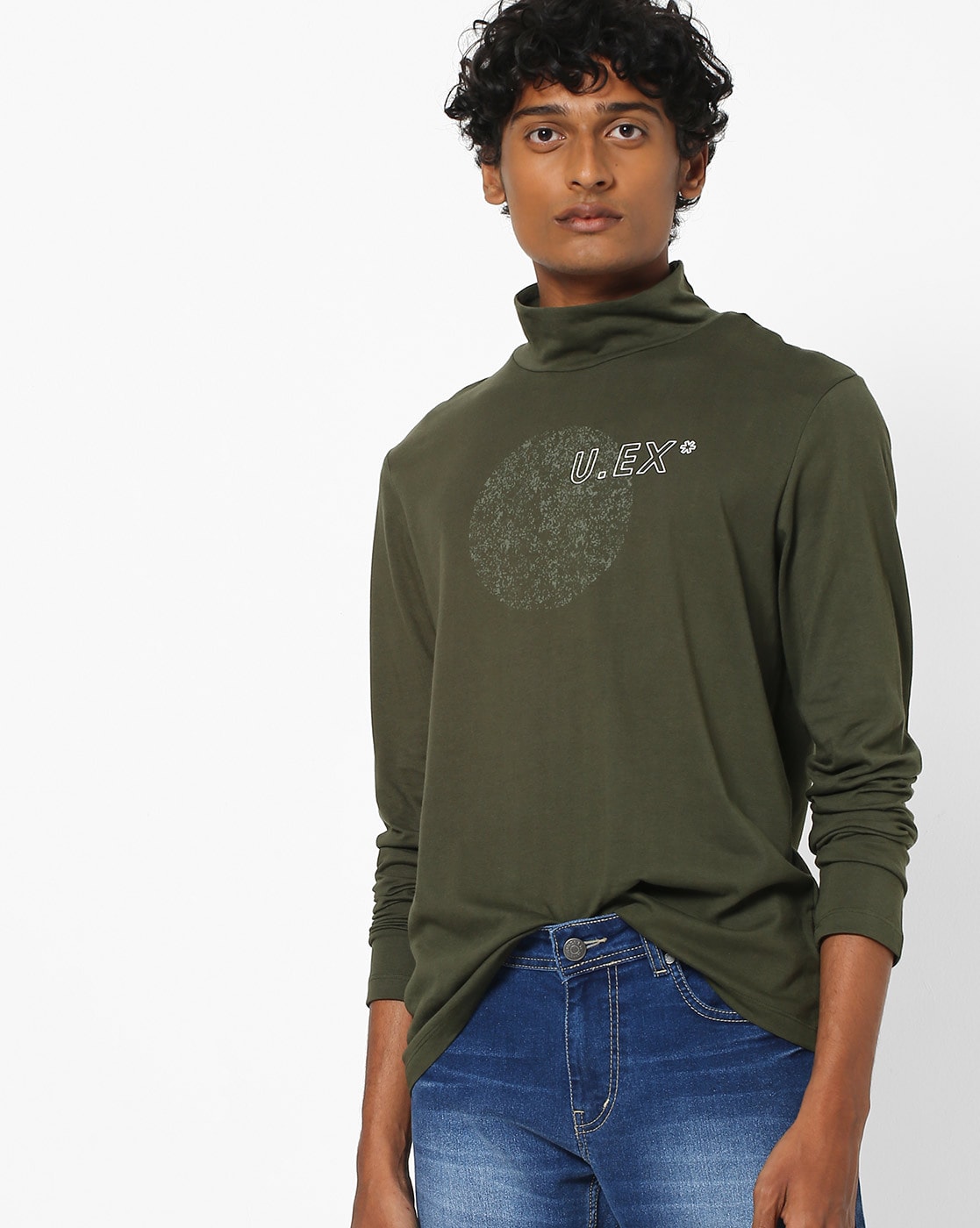 olive turtleneck mens