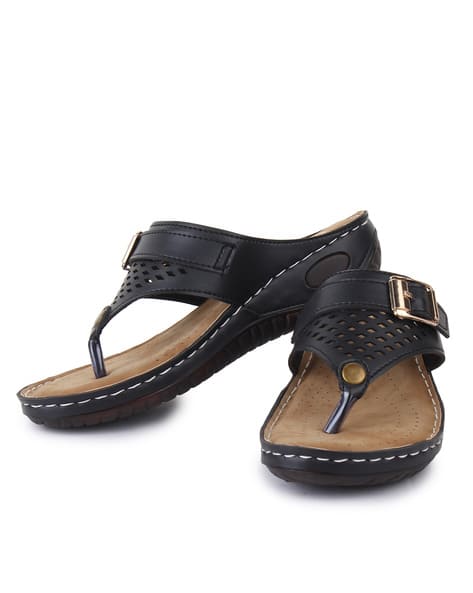 Laser-Cut Thong-Strap Sandals (Image - 1)
