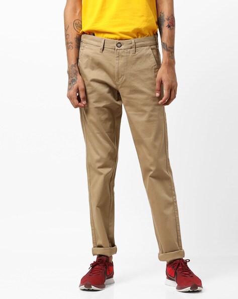 Buy Killer Men Khaki Comfort Slim Fit Self Design Formal Trousers - Trousers  for Men 7154246 | Myntra