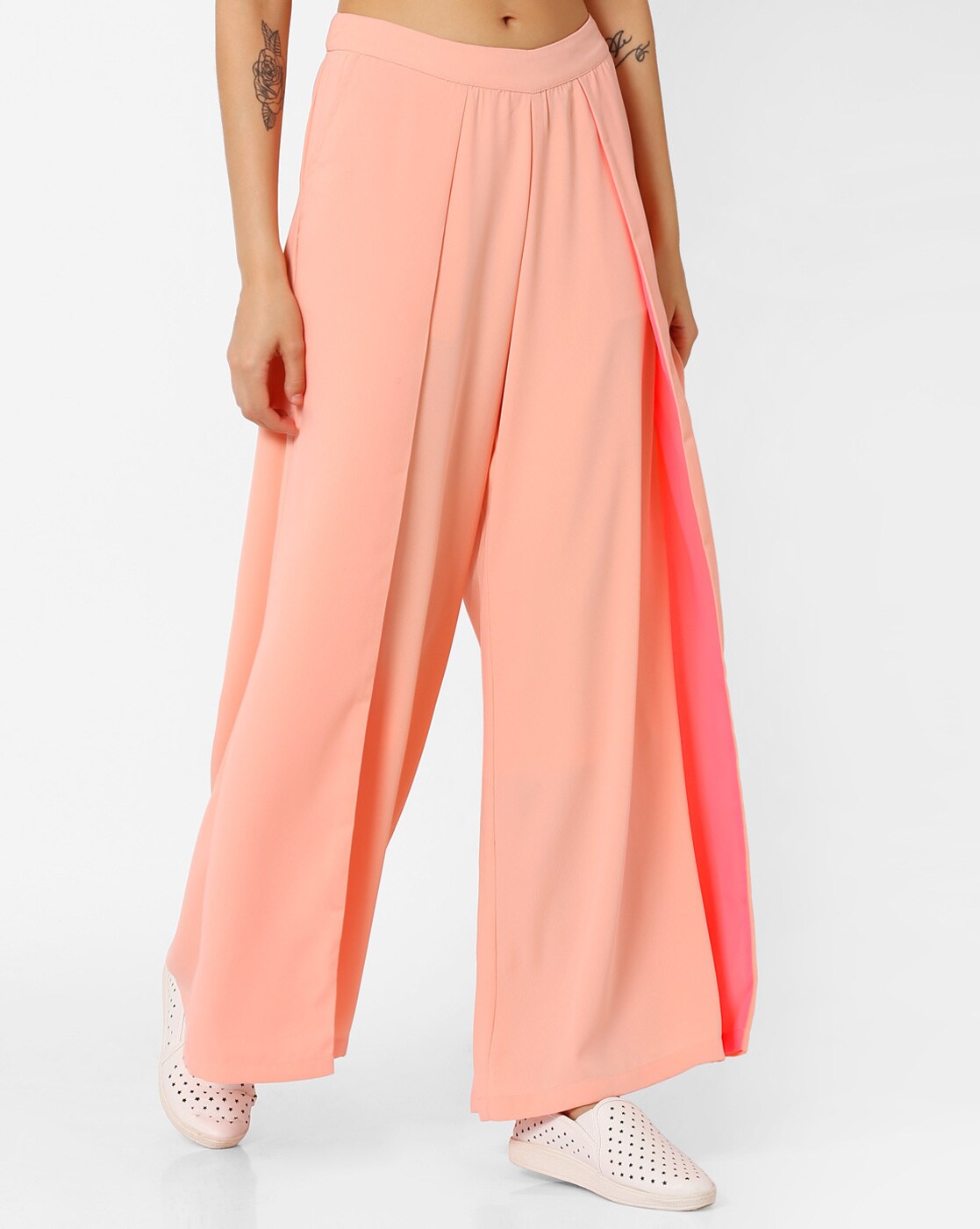 Peach and Teal Wide Leg Pants – House Of Bailey