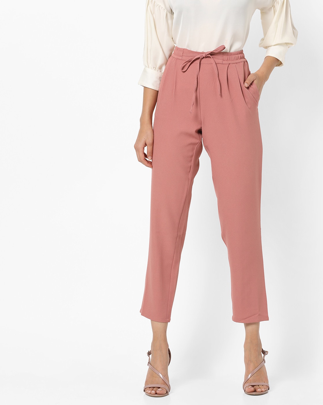 AUGUST Mens Organic Linen Trouser  Dusty Pink  Komodo Fashion