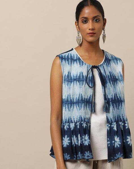 green jacket with flowers