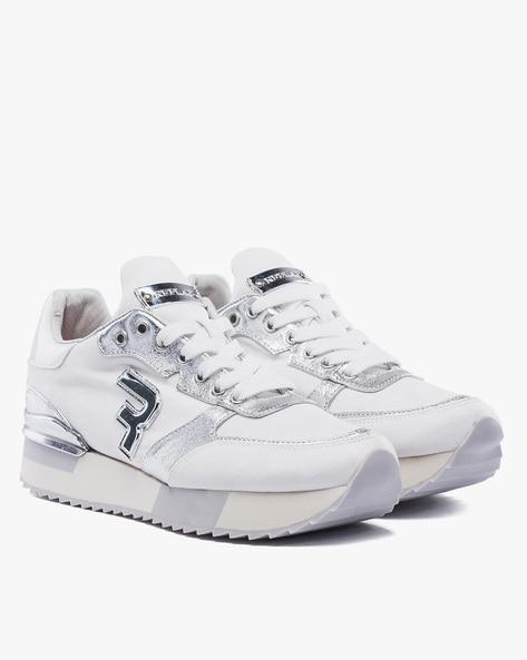 Buy White \u0026 Silver Flat Shoes for Women 