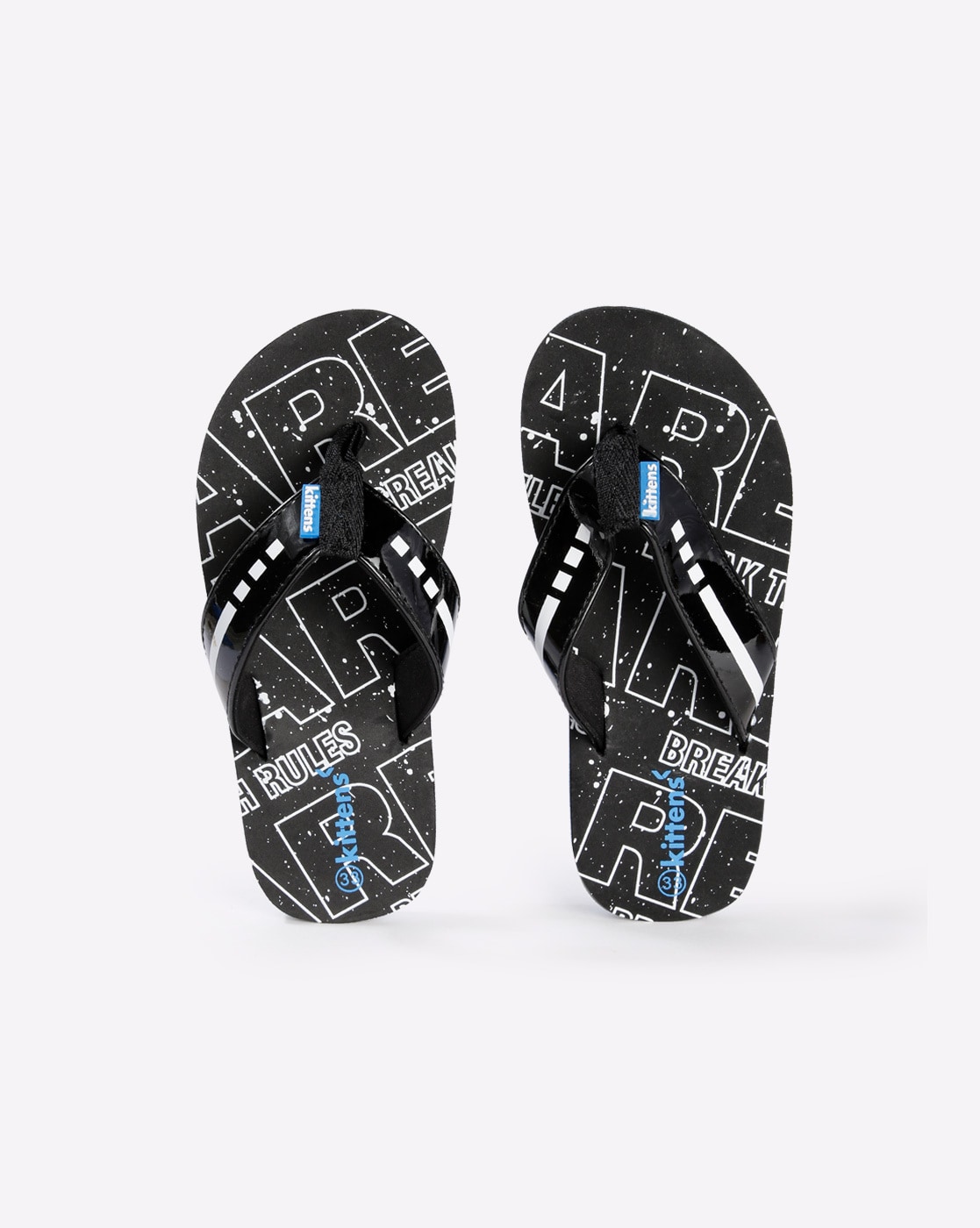 boys black flip flops