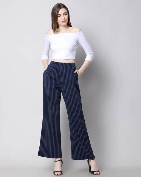 Paris pinstripe trousers with wide legs in 100% wool - Studio Heijne