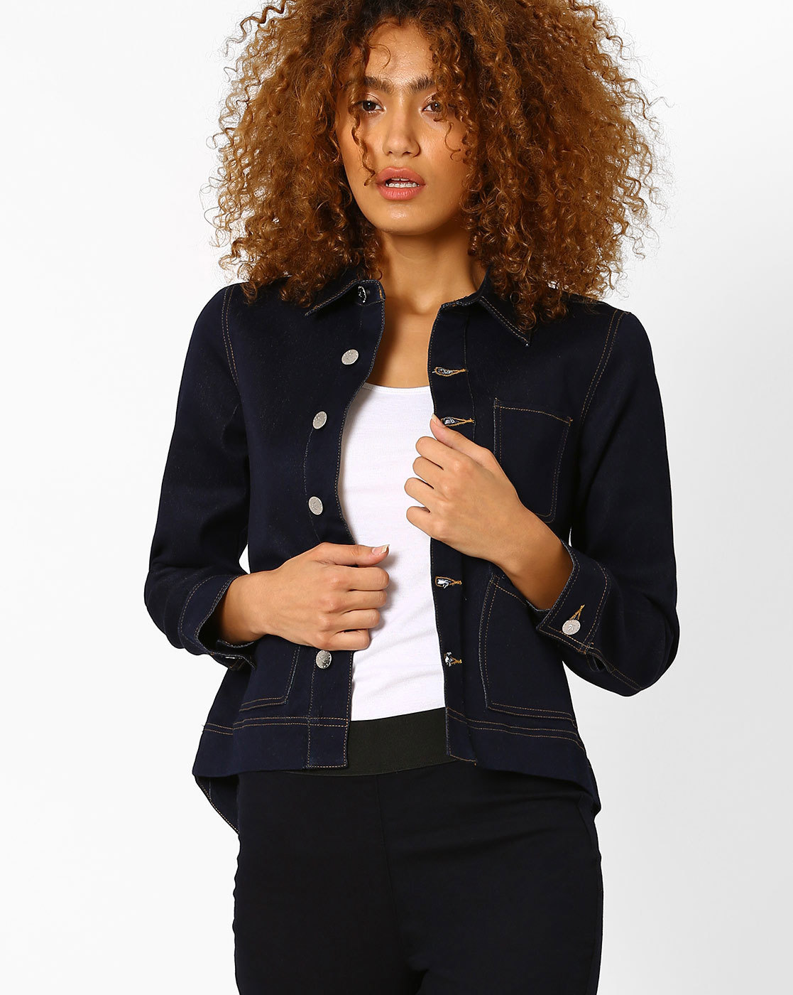 Buy Navy Blue Jackets Coats For Women By Chemistry Online Ajio Com