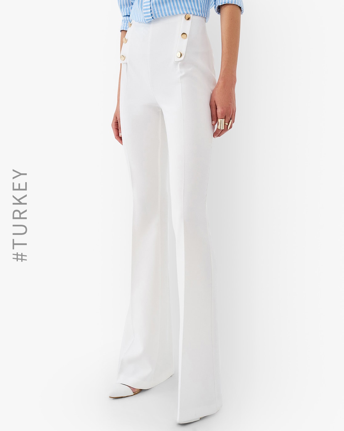 WHITE BELL BOTTOM PANTS