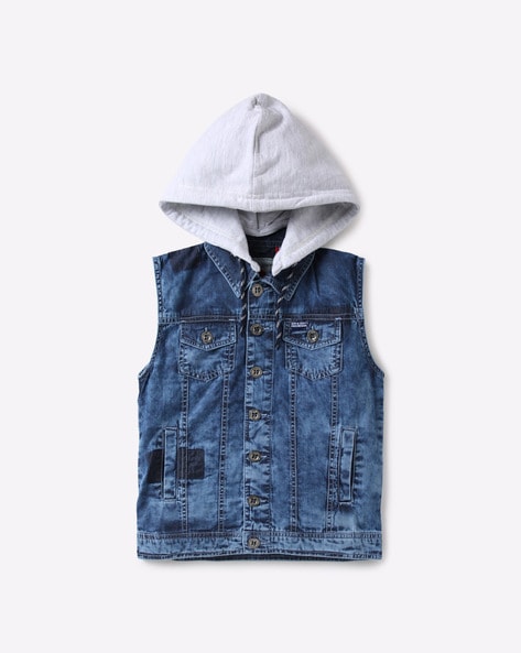 Buy Vintage MTLSHA Sleeveless Denim Hoodie Pullover Sweater Rip Style  Streetwear Spell Out Aliens Size M Online in India - Etsy