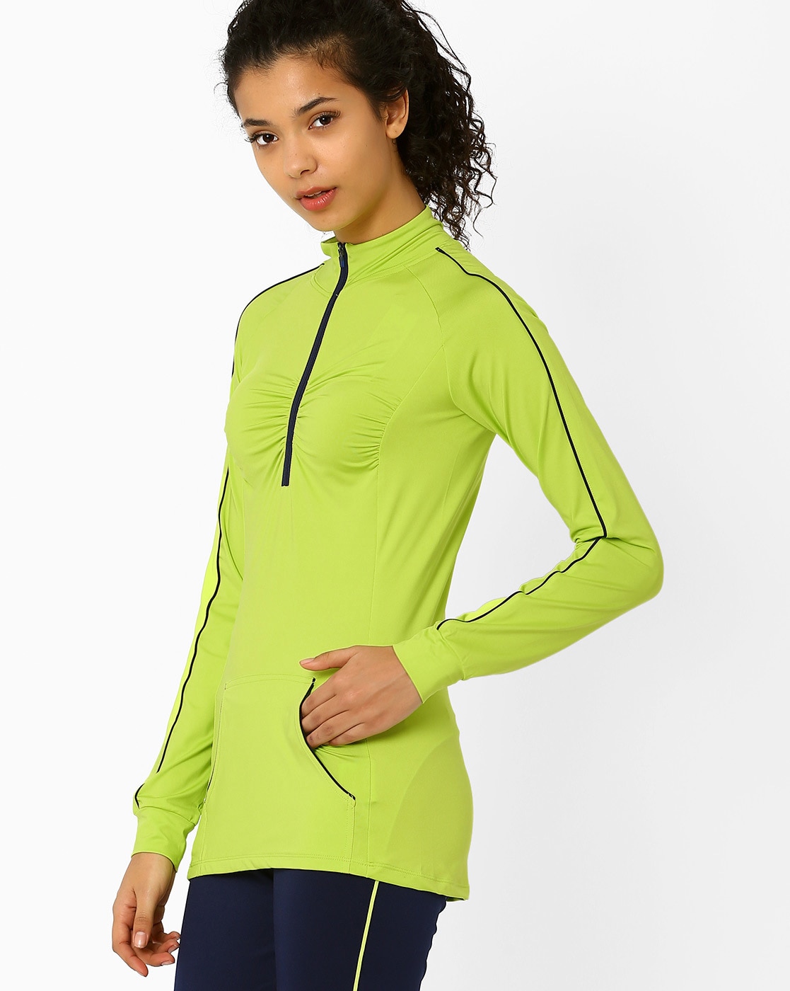 lime green high neck top