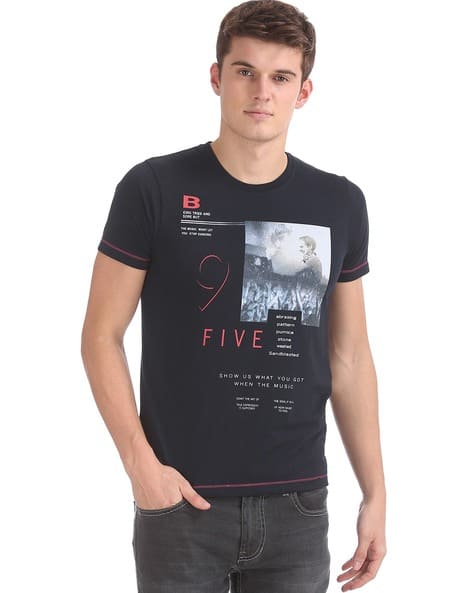 Buy Navy Blue Tshirts for Men by NEWPORT Online