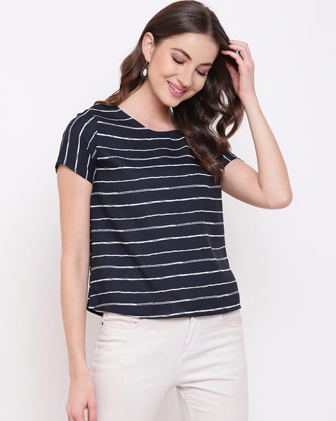 Striped Top with Round-Neck