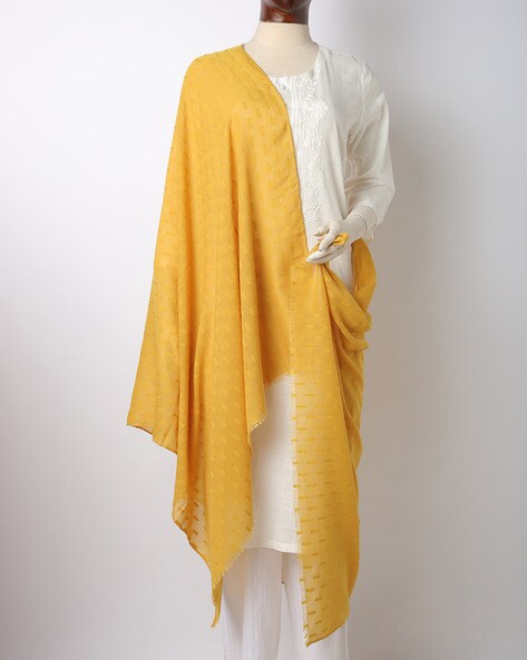 Self-Design Scarf with Fringes Price in India