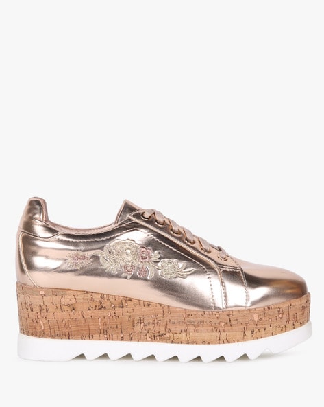 Gold hot sale flatform shoes