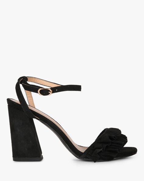 Buy Black Heeled Sandals for Women by ESTATOS Online | Ajio.com