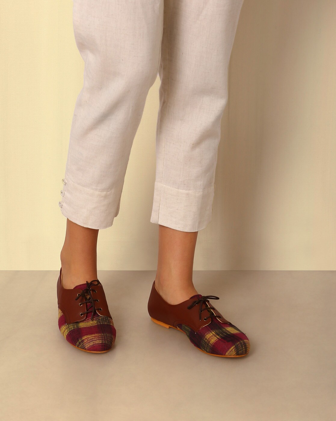 linen oxford shoes