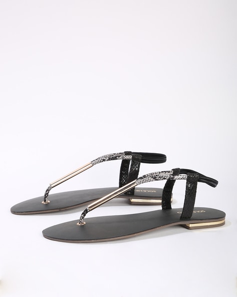 black flat thong sandals