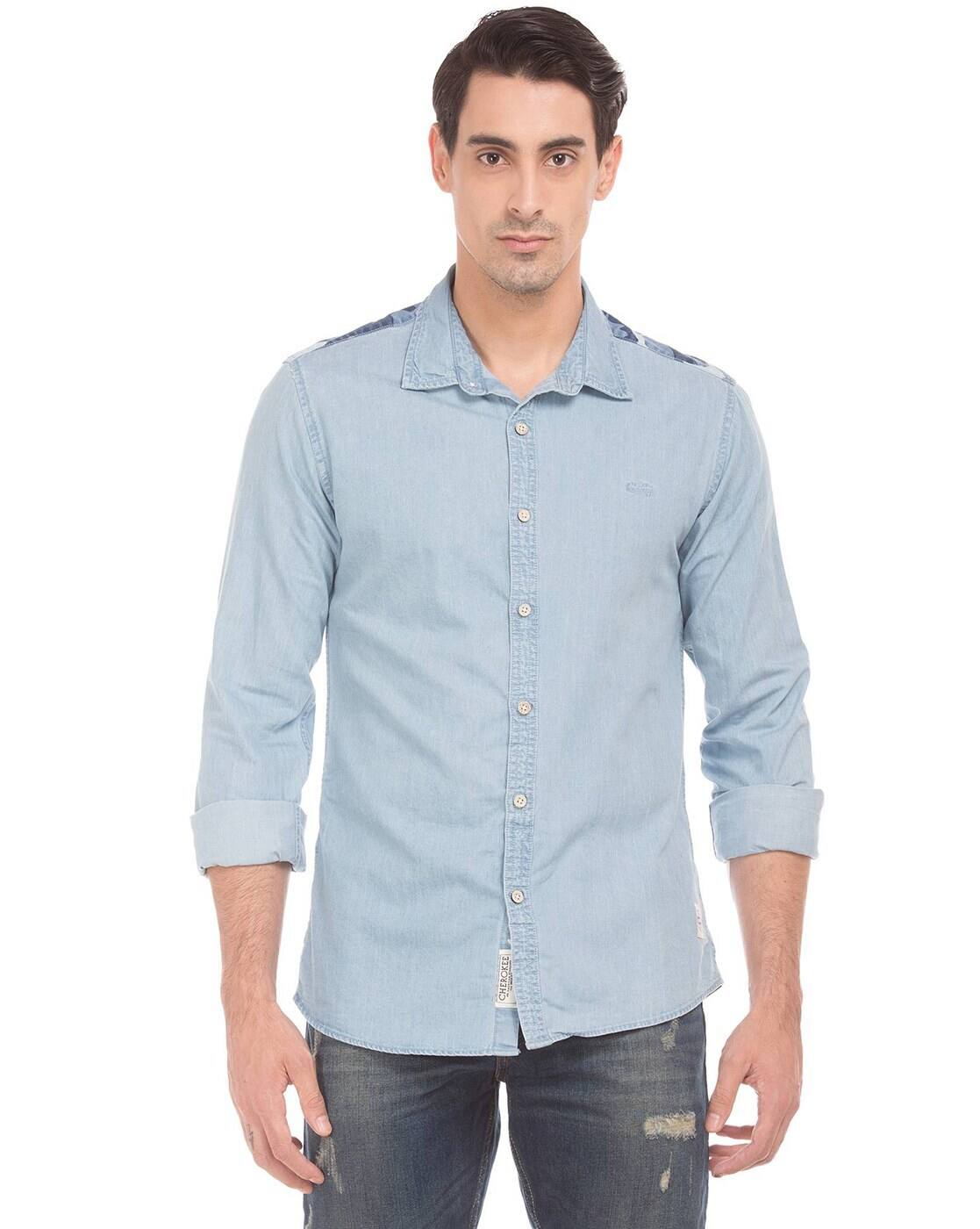 cherokee denim shirts