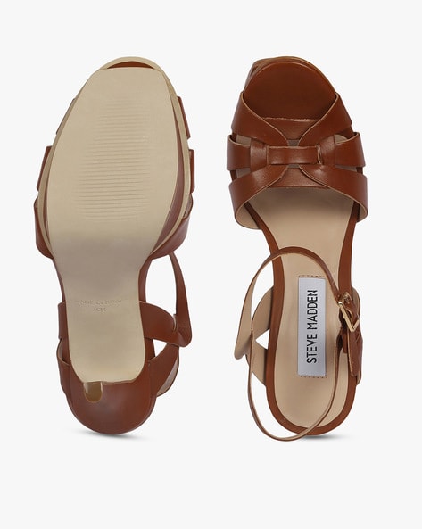 Mendicidad Barón Surtido Buy Brown Heeled Sandals for Women by STEVE MADDEN Online | Ajio.com