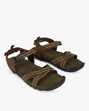 olive green leather sandals