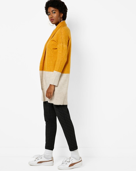 Mustard longline outlet cardigan