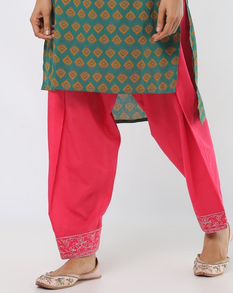 Buy Red Cotton Straight Kurta Salwar Pant Suit Set (Kurta, Salwar Pant) for  INR1499.50 | Biba India