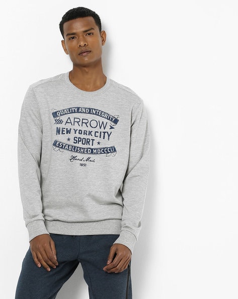 heathered crew neck sweatshirt