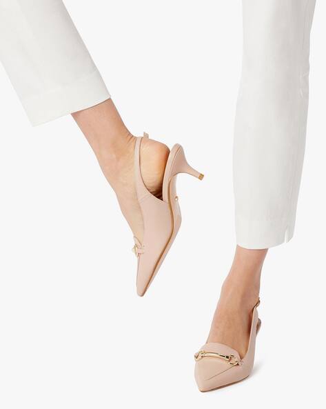 Genuine Leather Chile Court Shoes with Slingback