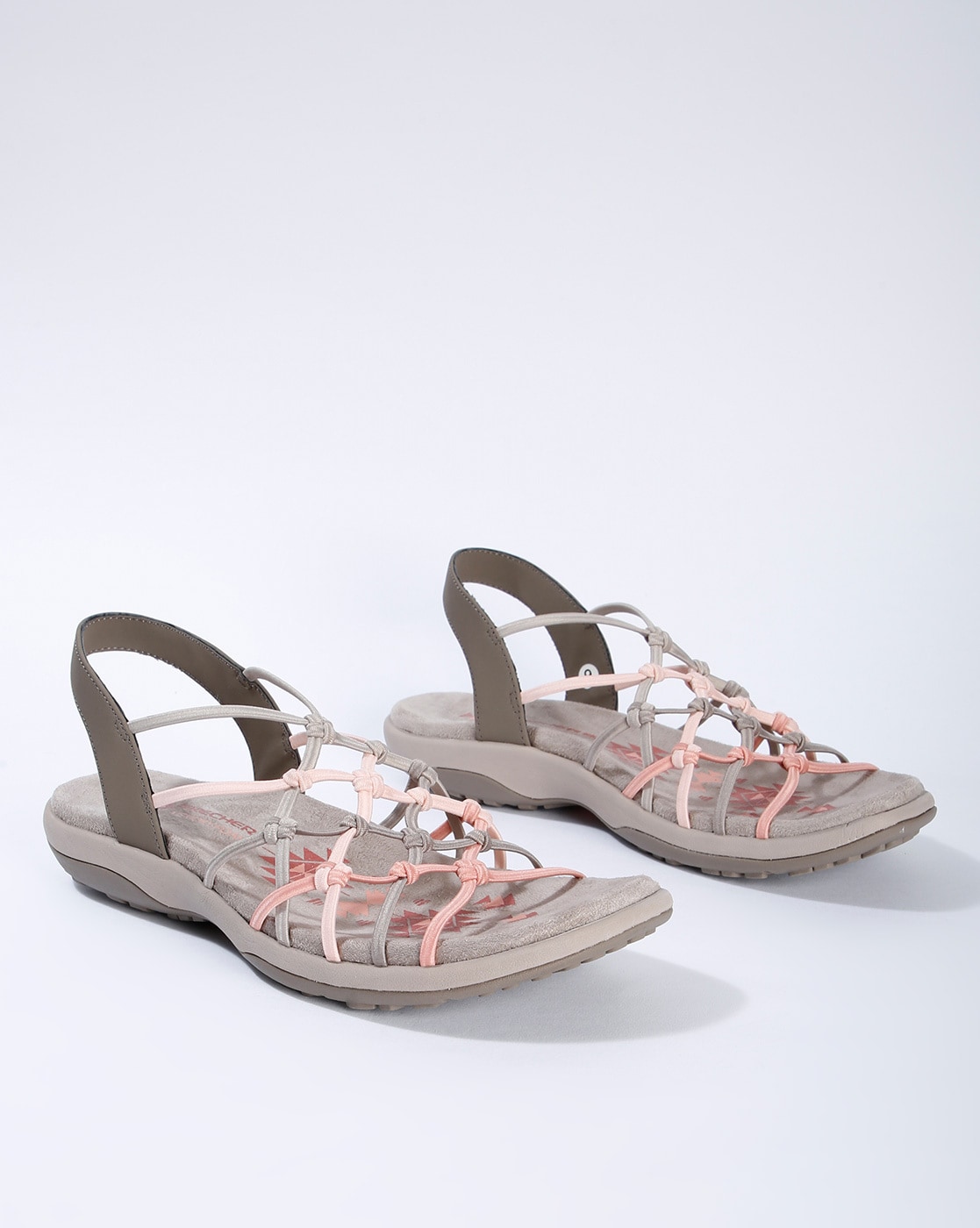 skechers strappy flat sandals with slingback
