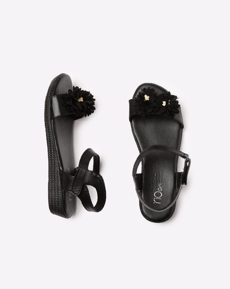 Best Polymer Women and Girls Ankle Strap Fashion Sandal Black colour ART  6401