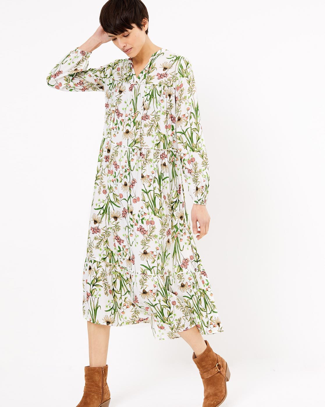 marks and spencer fit and flare dress