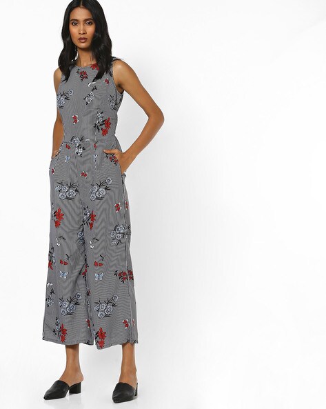 warehouse scatter floral jumpsuit