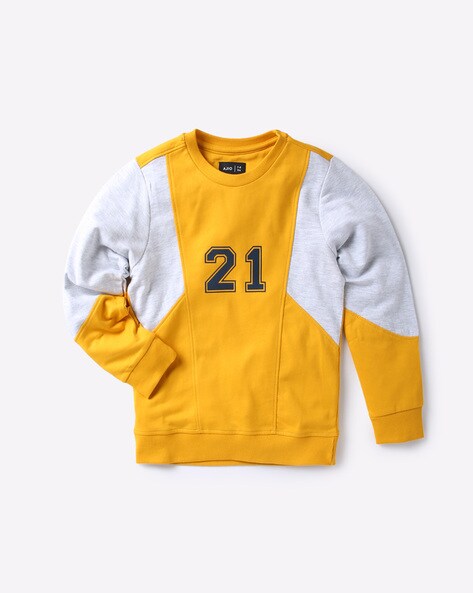 mustard crew neck sweatshirt