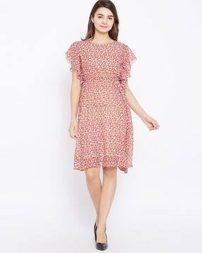 pink casual dress with sleeves