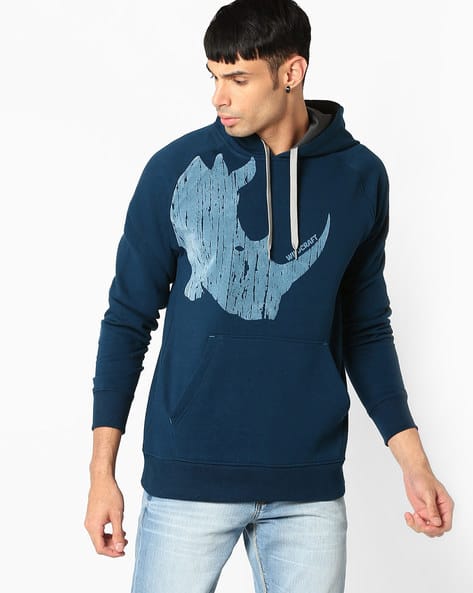 Regular Fit Graphic Print Sweatshirt with Hood