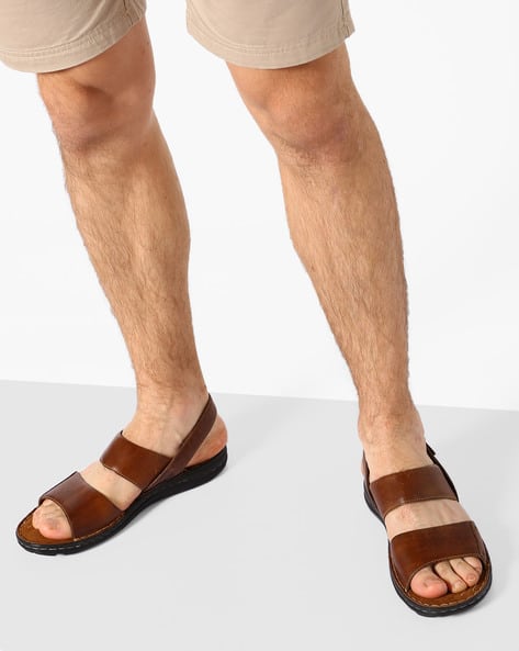 Genuine-Leather Sandals with Slingback