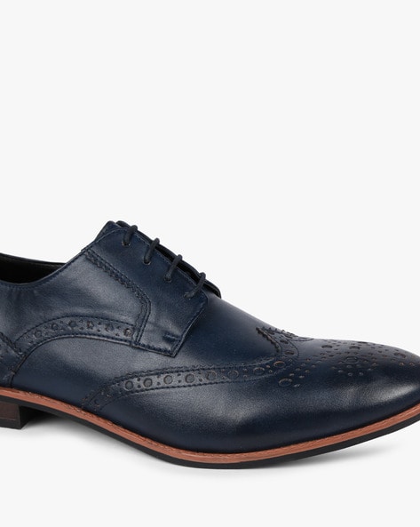Attorney Derby Midnight Blue Suede Leather Shoes For Men - The