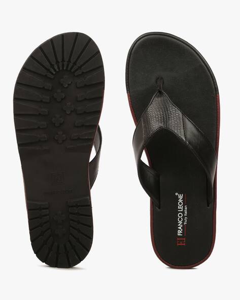 Buy Black Flip Flop \u0026 Slippers for Men by FRANCO LEONE Online | Ajio.com