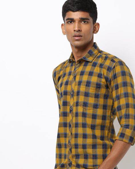 Mustard Yellow \u0026 Blue Shirts for Men 