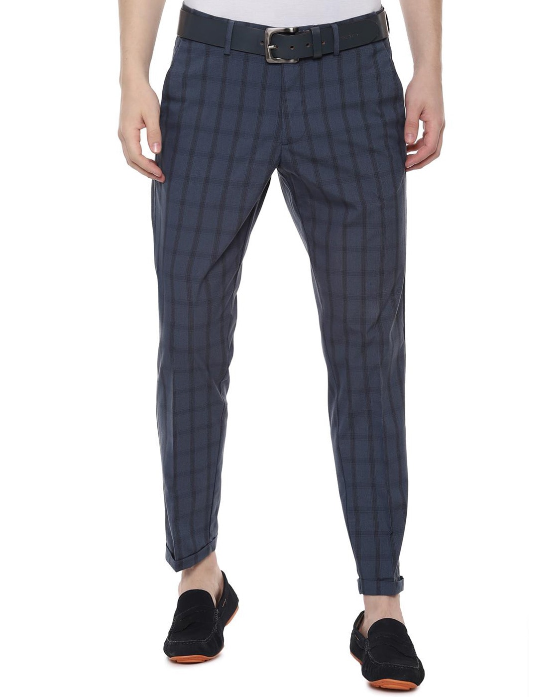 Allen Solly Navy Blue Slim Fit Trousers