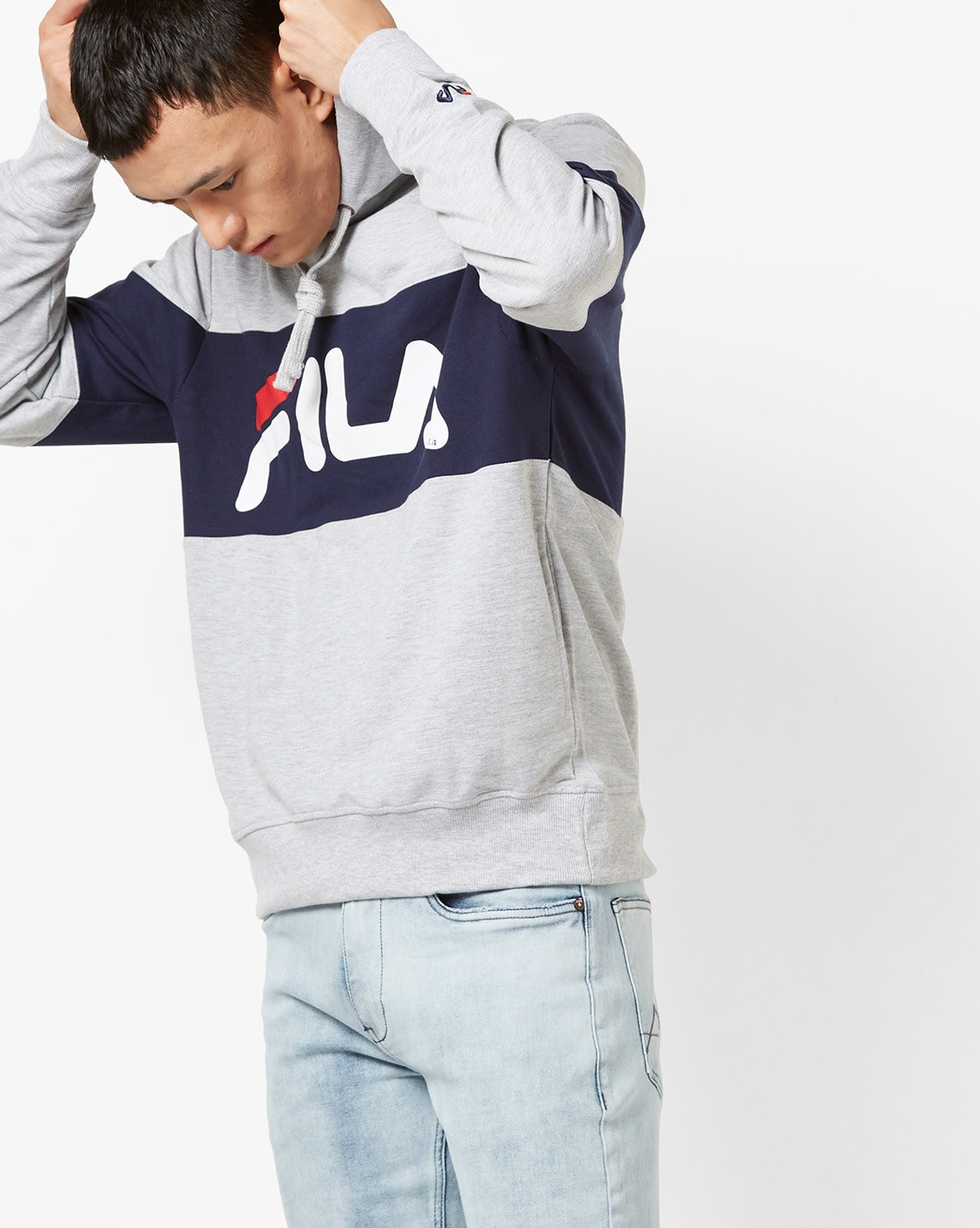 Buy Grey Blue Sweatshirt & Hoodies for Men by FILA Online | Ajio.com