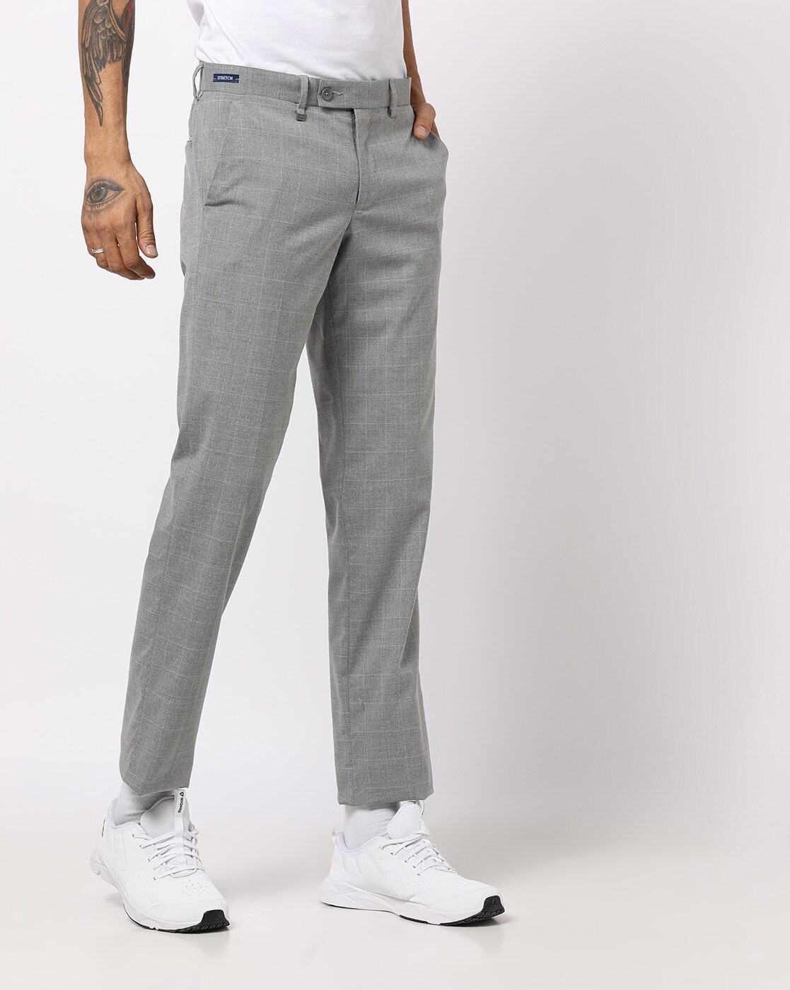 grey casual trousers