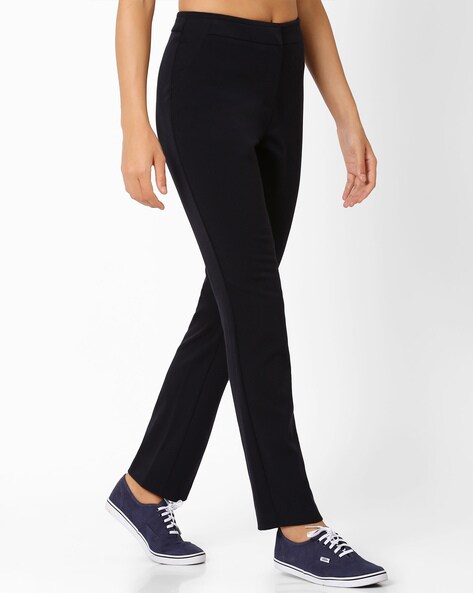 Buy Navy Blue Trousers & Pants for Women by Marks & Spencer Online