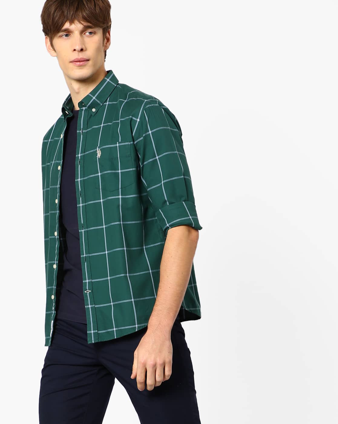 us polo dark green shirt