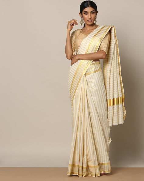 Purchase Kerala Kasavu Settu Half Saree Davani Online - Malabar Shopping