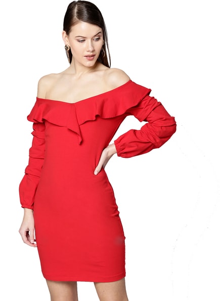 Buy NO SECOND GUESSES RED BODYCON DRESS for Women Online in India