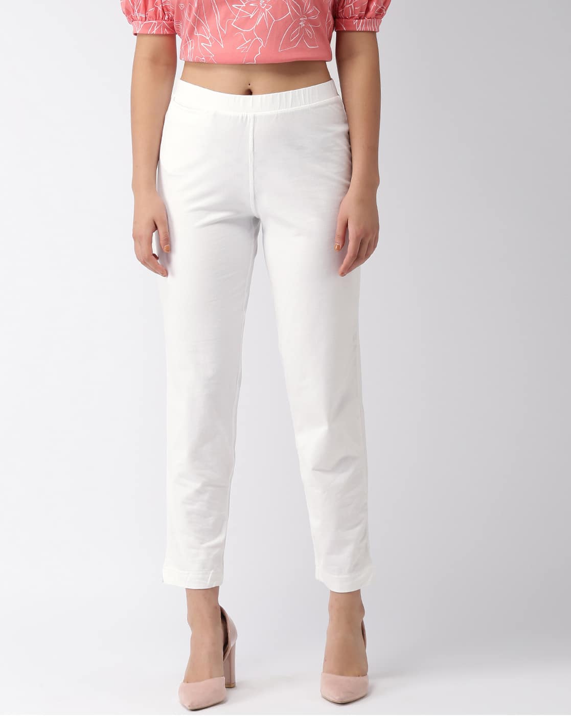 Buy White Pants for Women by Go Colors 