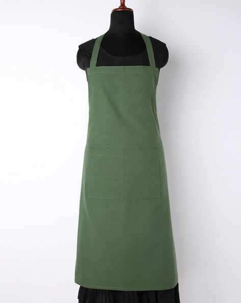 green kitchen apron