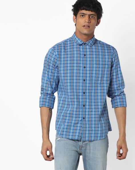 Checked Casual Shirt with Patch Pocket