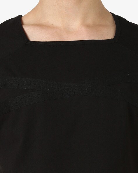 square neck black t shirt